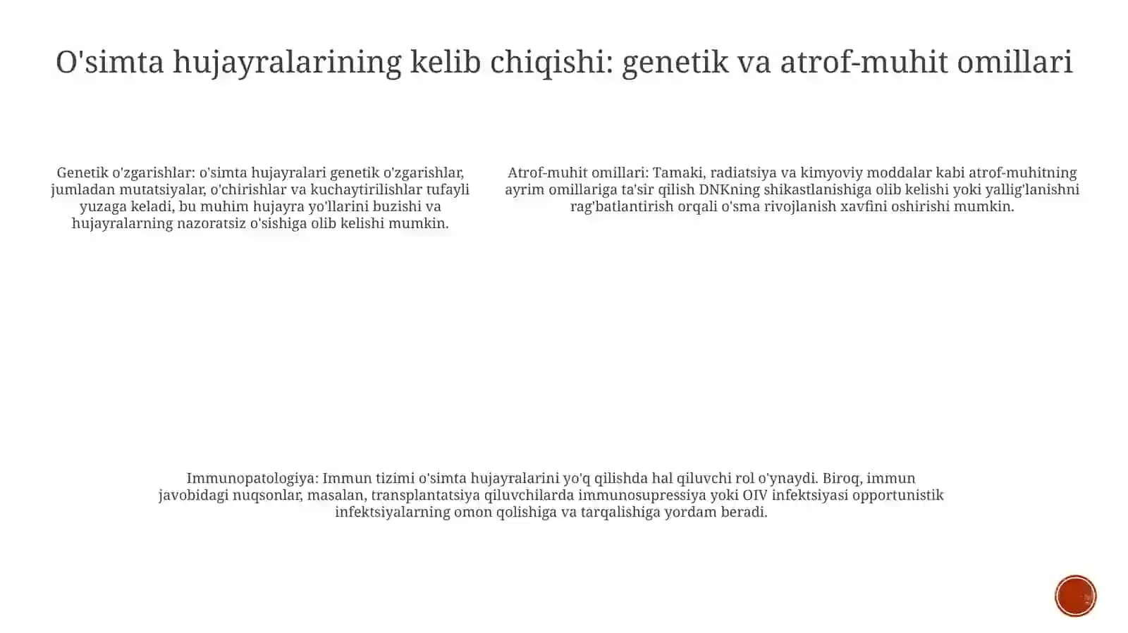 Immunopatologiya, OʻSma Hujayralarni Kelib Chiqishidangi Ahamiyati 4