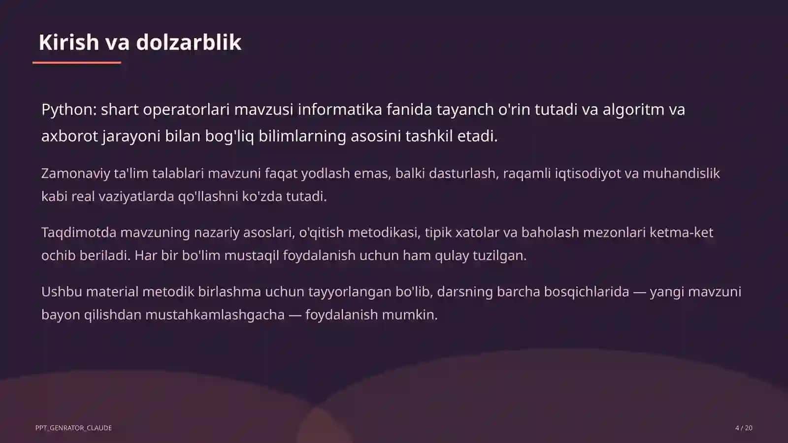 Python: shart operatorlari (8-sinf) 4