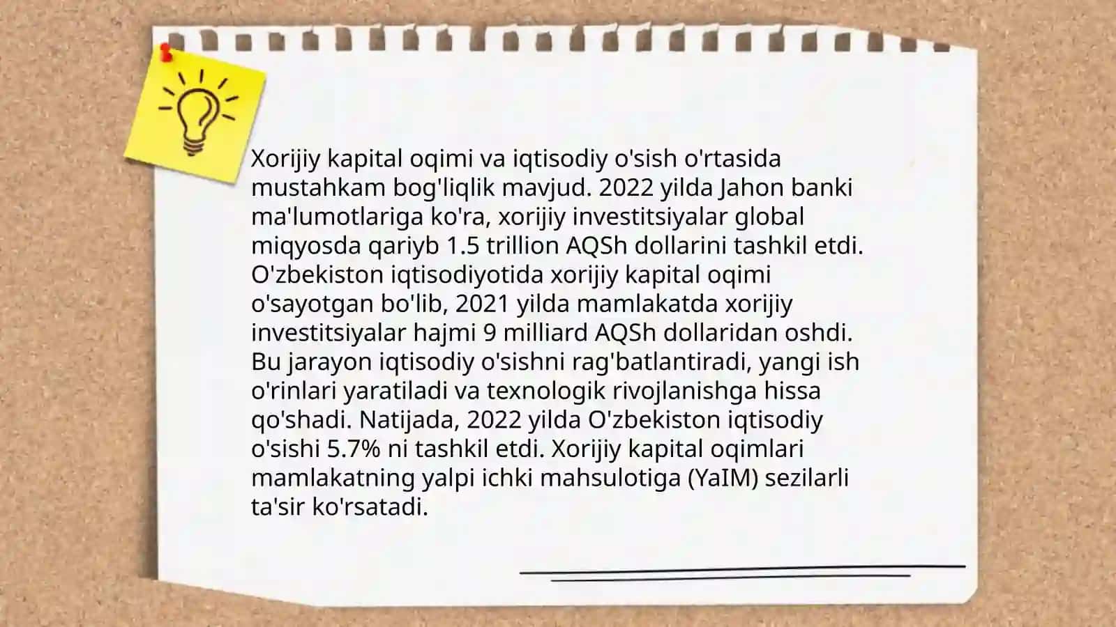 Xotijiy investitsiyalarning tasiri va tahlili ( bir mamlakat misolida) 4