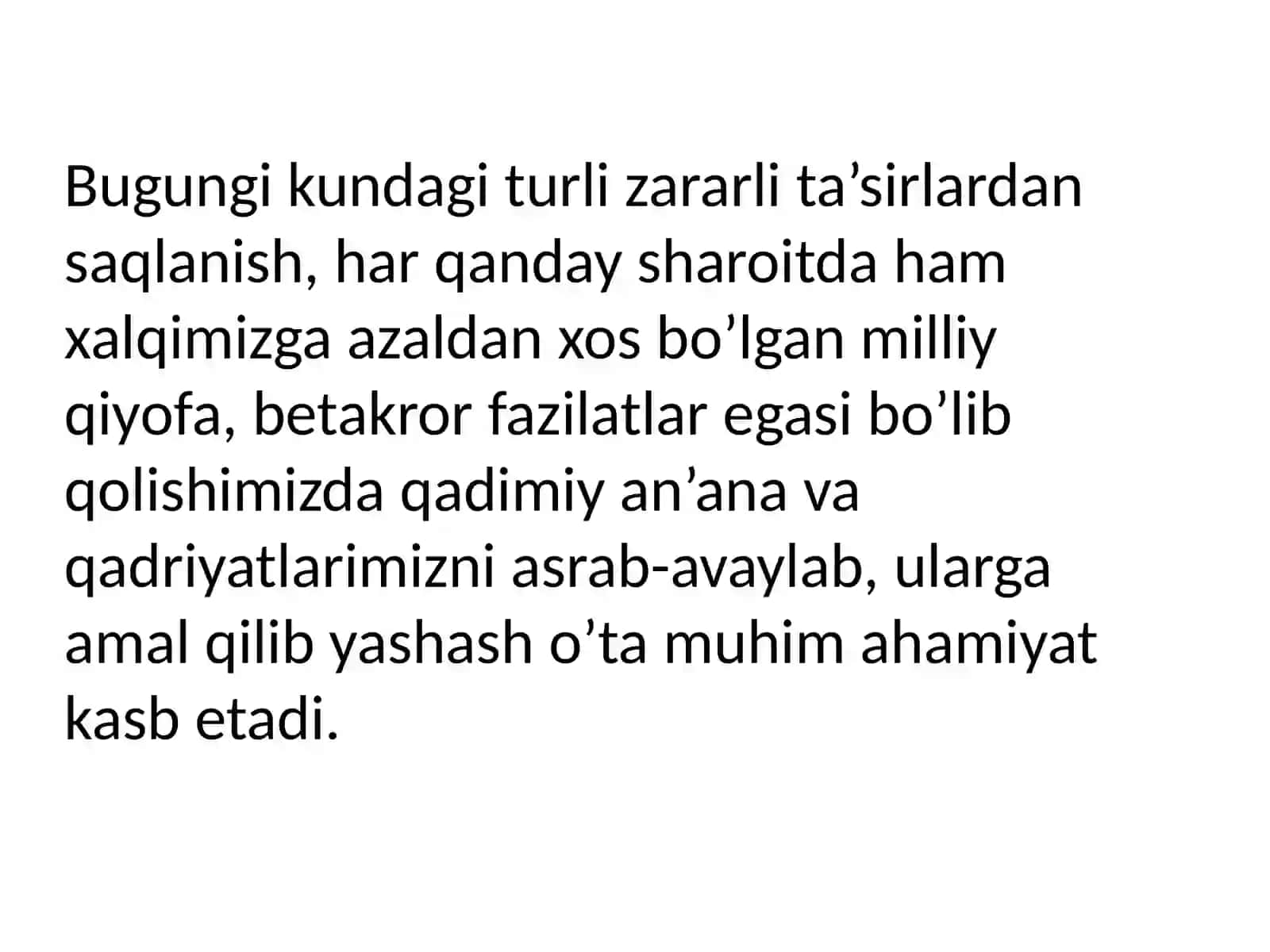 Oʻzbekistondagi Milliy qadriyatlar 4