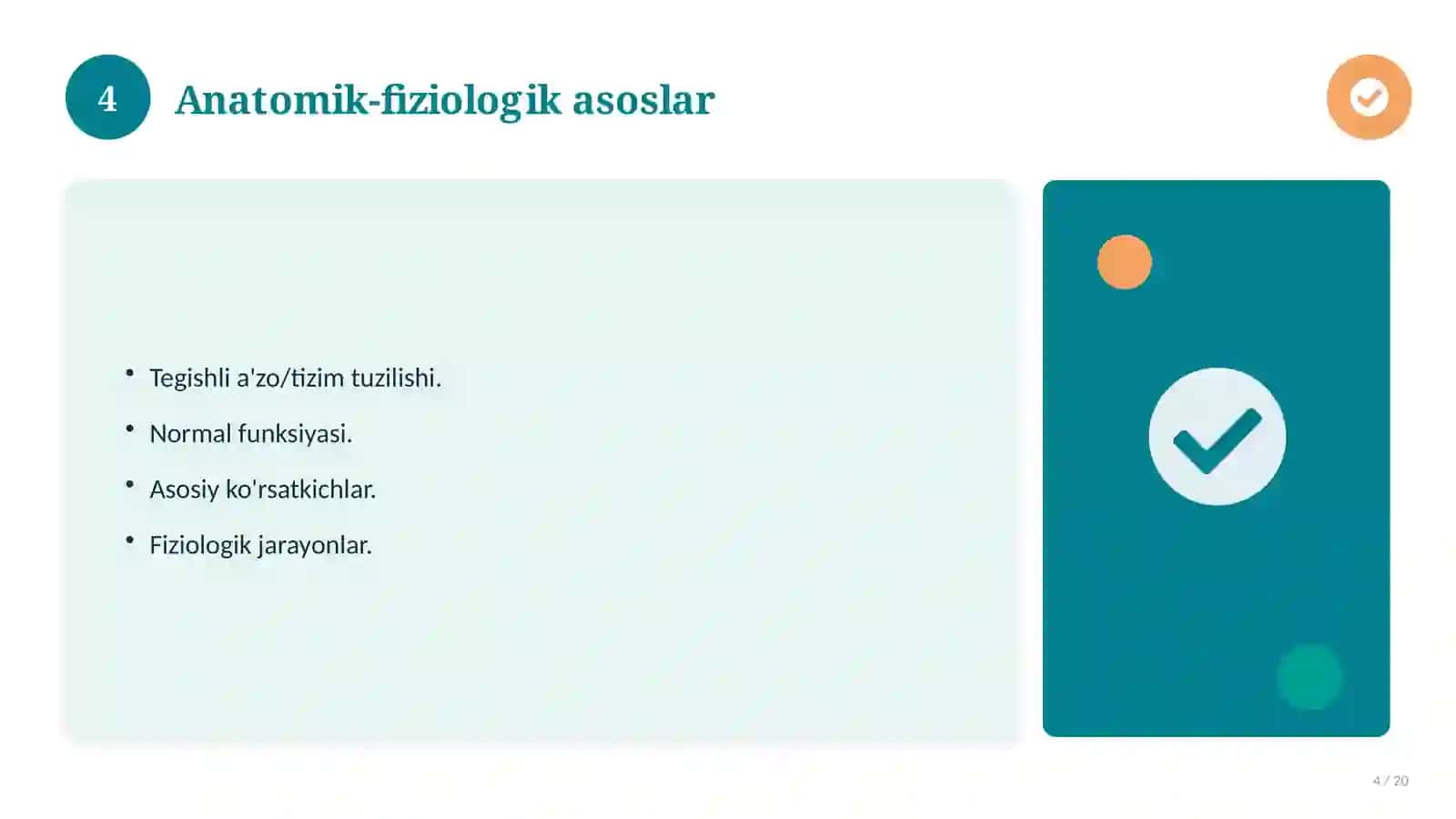 Fiziologiya: nazariy asoslari, an'anaviy yondashuvda (Slayd-taqdimot) 4