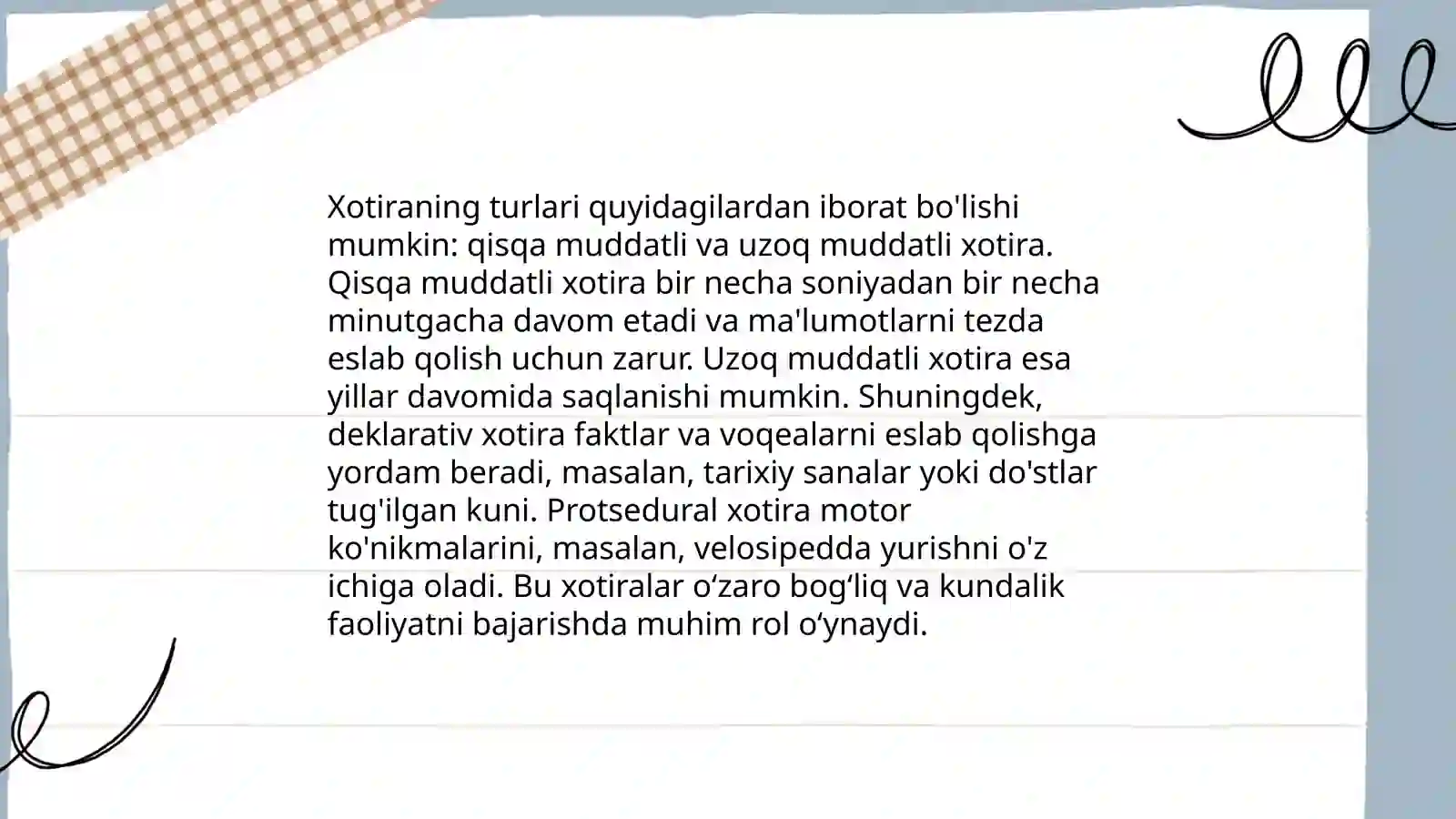 Xotira haqida tushuncha va uning nerv-fiziologik asosi 4