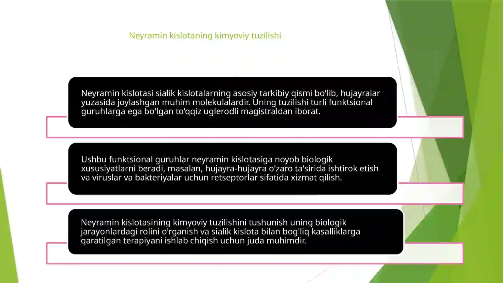 Neyraminkislotasining biologik xossalari 4