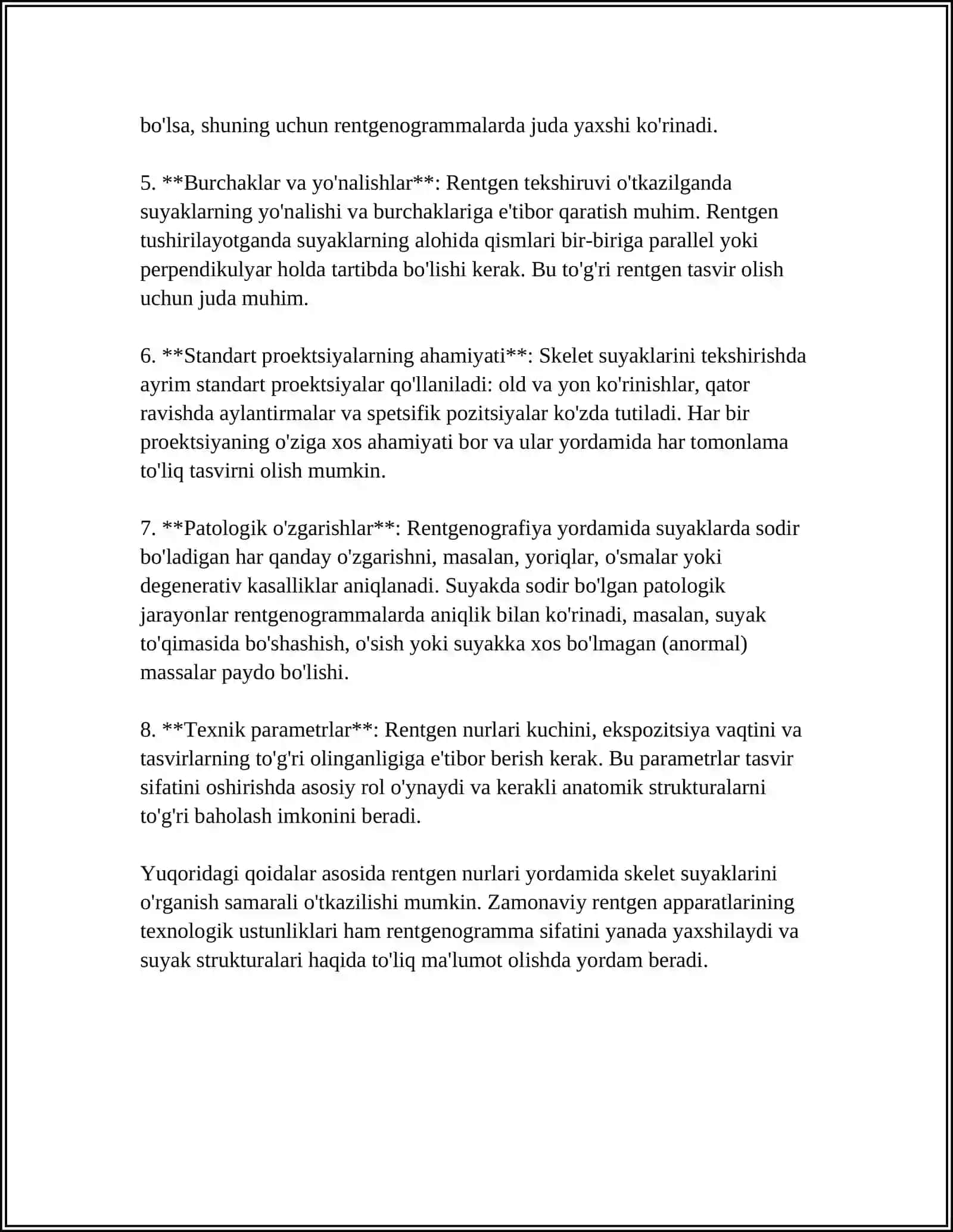 SKELET SUYAKLARINING RENTGENANATOMIYASI. SKELETNING RIVOJLANISH ANOMALIYALARI 4