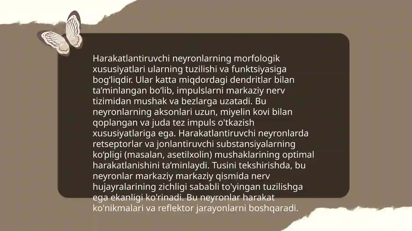 Orqa miyaning harakatlantiruvchi neyronlarining turlari 4