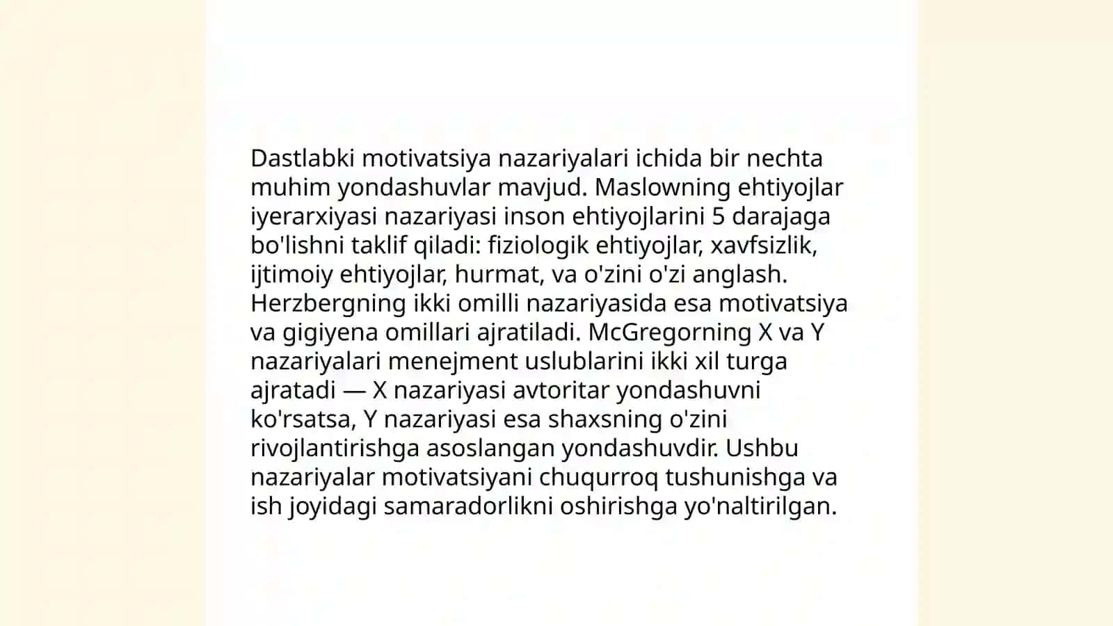 Motivning rivojlanish bosqichlari 4