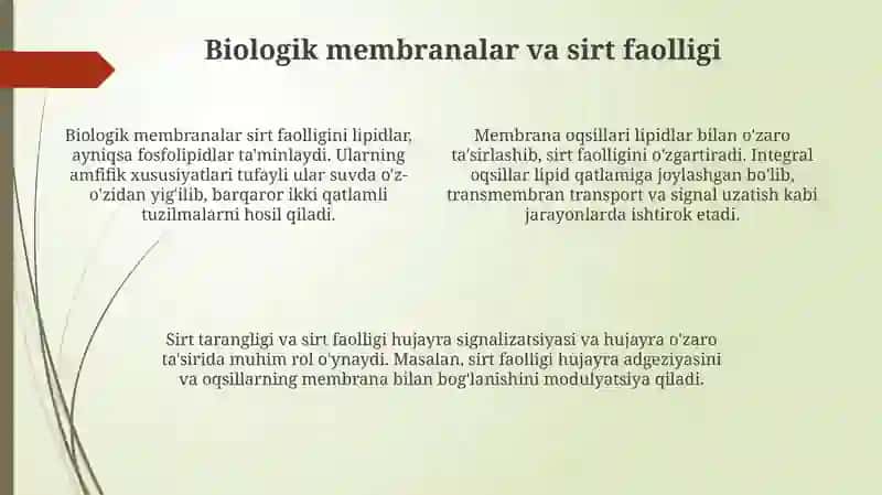 Tirik organizmlarda sirt hodisalari.Xromotografiya 4