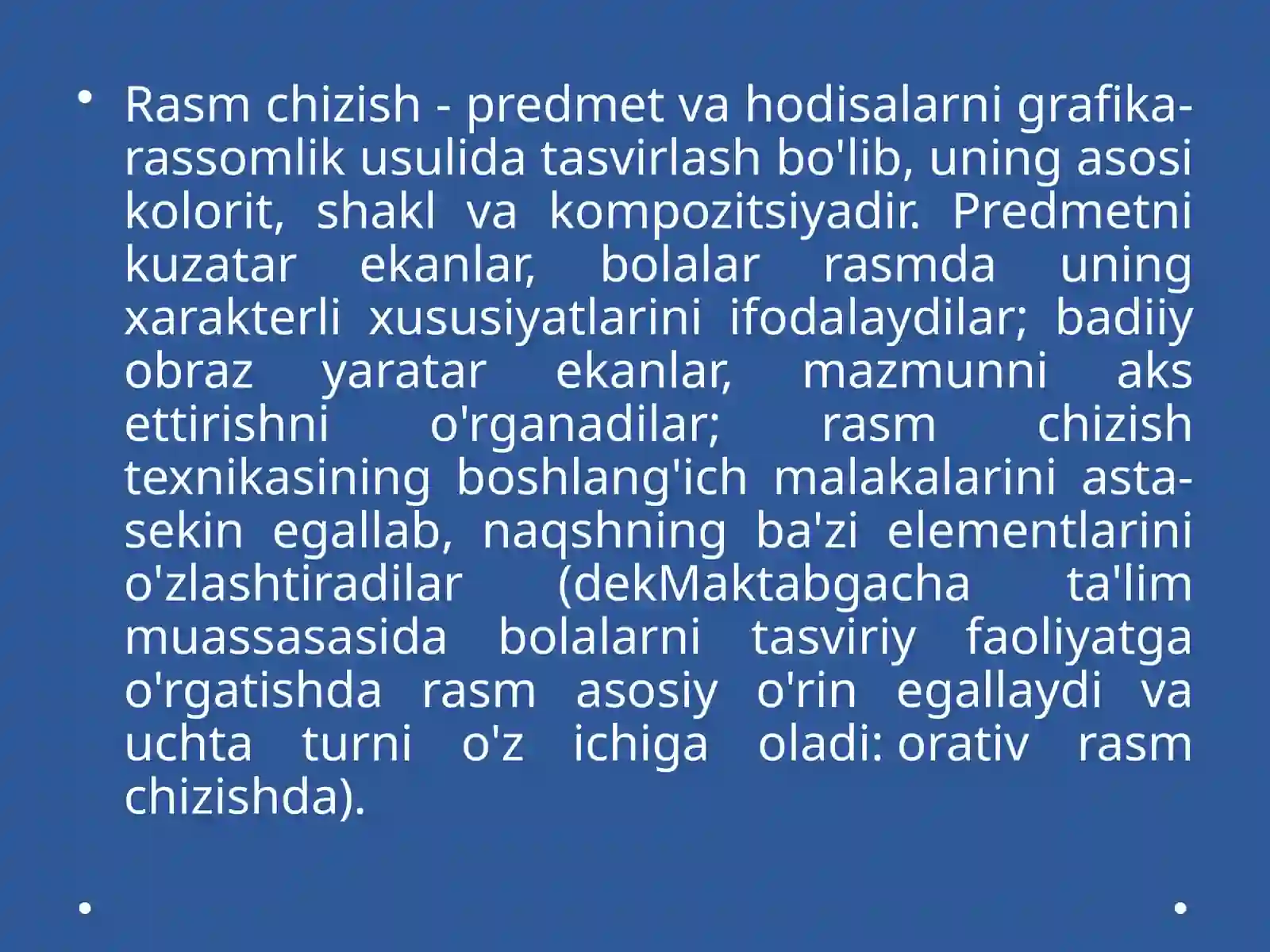 Maktabgacha yoshdagi bolalarni rasm chizishga o`rgatish 4