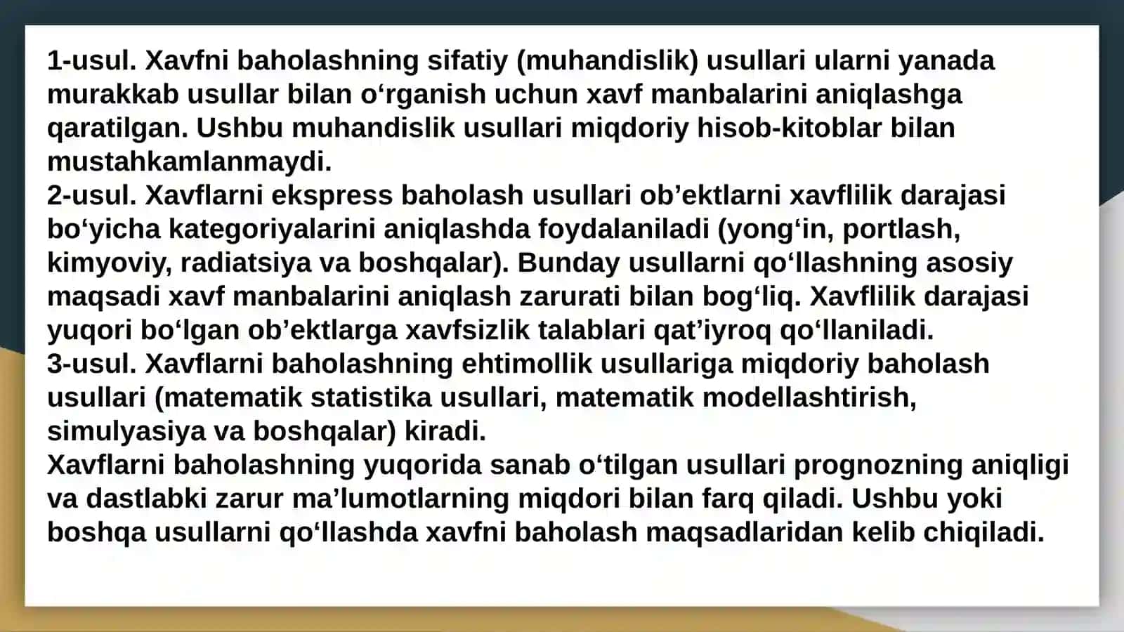 Iqtisodiy va ijtimoiy xavflarni tahlil qilish 4