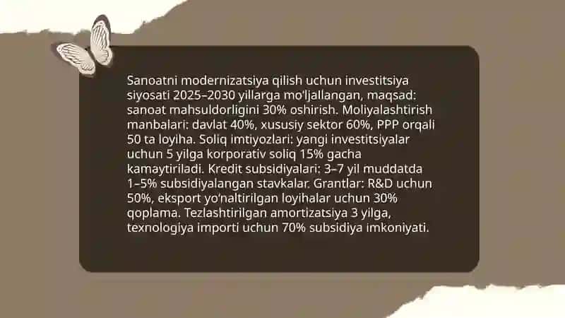 Davlatning sanoat va transportini rivojlantirish bo‘yicha iqtisodiy siyosat 4