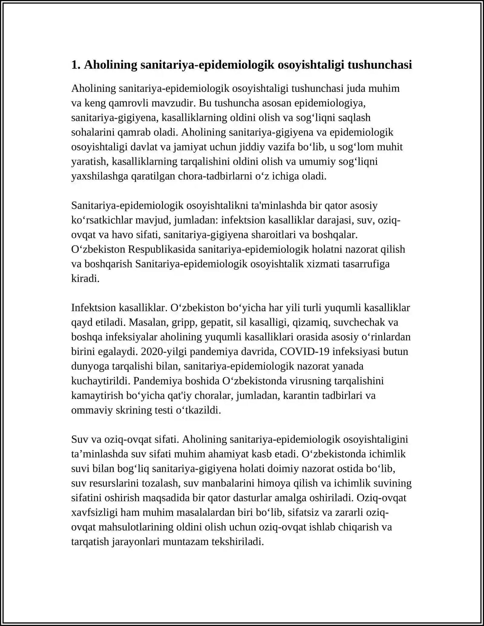 "Aholining sanitariya-epidemiologik osoyishtaligi tushunchasi" 4