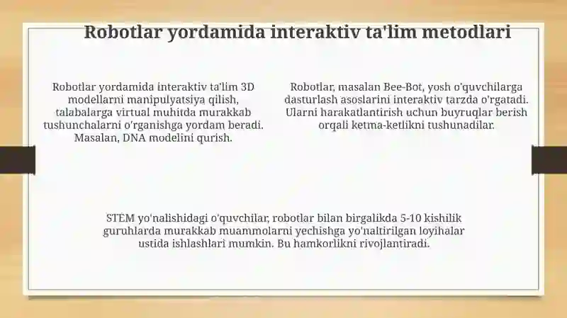 Robototexnikaning interaktiv usullari 4