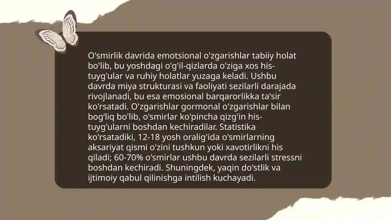 О‘smirlik va ilk о‘spirinlik yoshi davrlarida psixik rivojlanish xususiyatlari. Yetuklik davri psixologiyasi. Gerontopsixologiya 4
