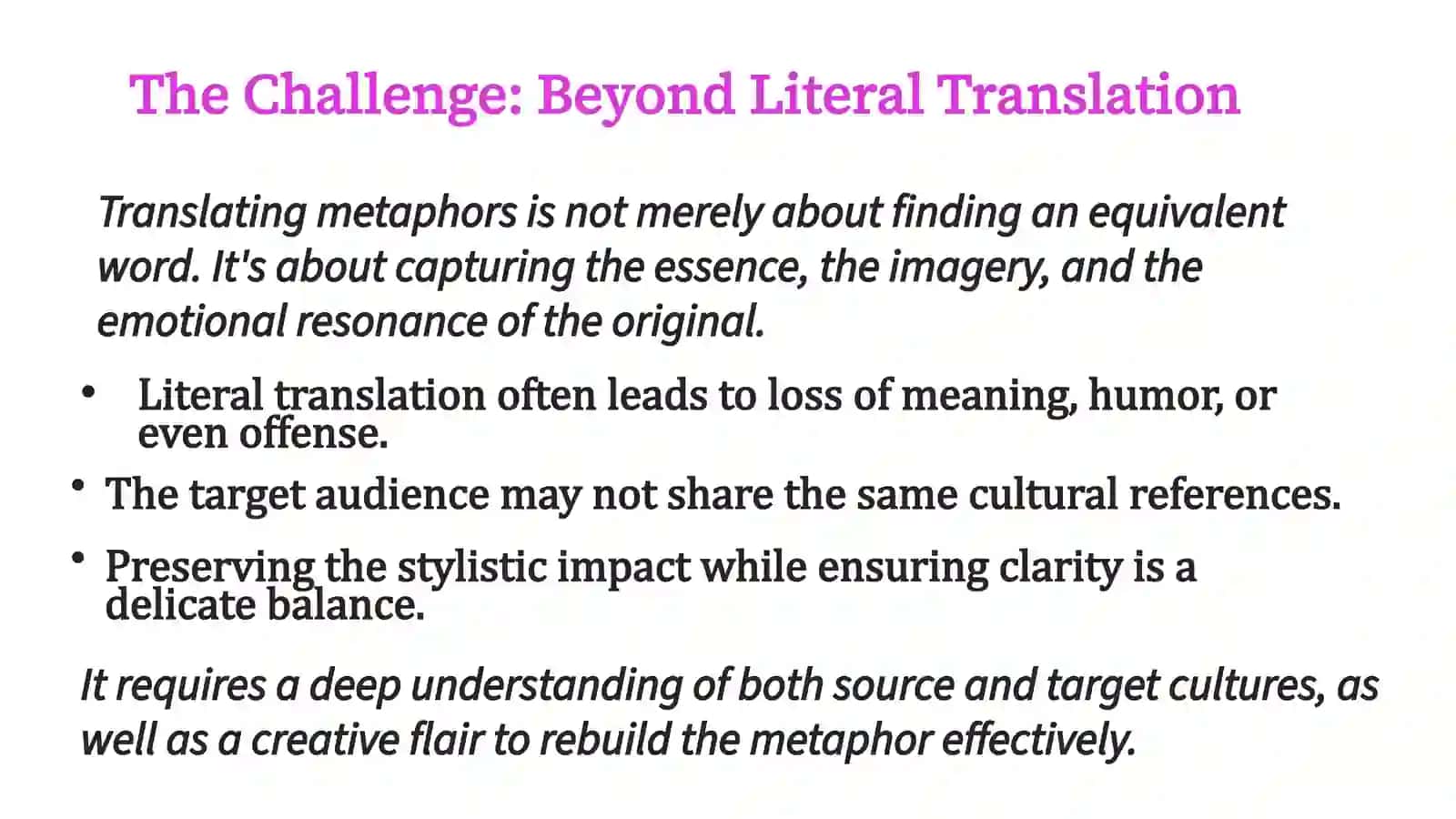 "Translating metaphors and figurative language" mavzusida tayyor slayd 4