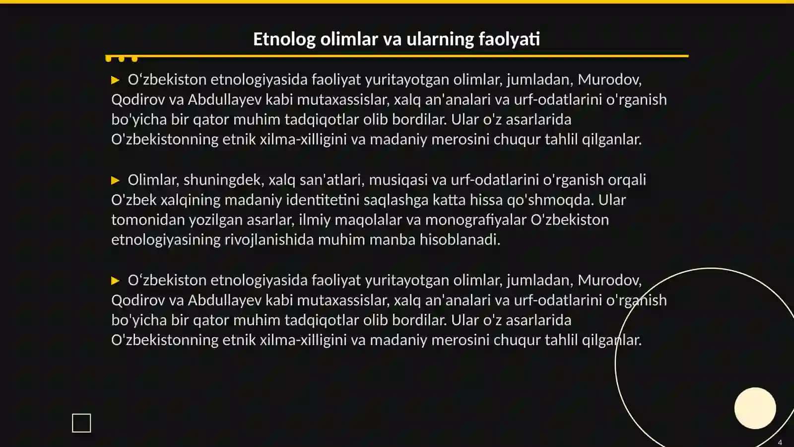 Mustaqillik yillarida Oʻzbekiston etnologiyasining rivojlanishi 4