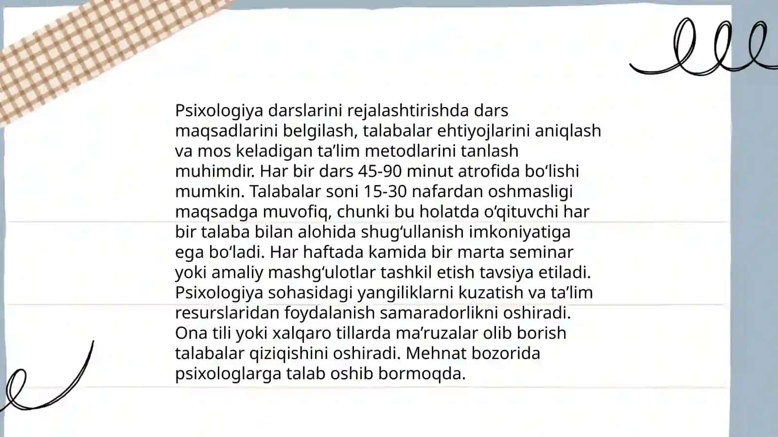 Psixologiya fanlarini oʻqitish metodikasining predmeti 4