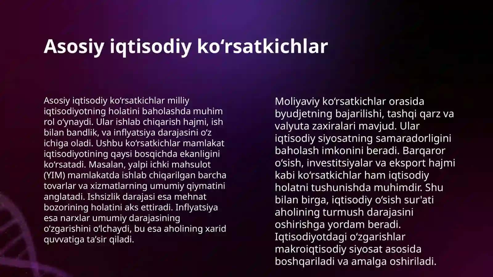 MILLIY IQTISODIYOT VA UNING MAKRO IQTISODIY O’LCHAMLARI 4