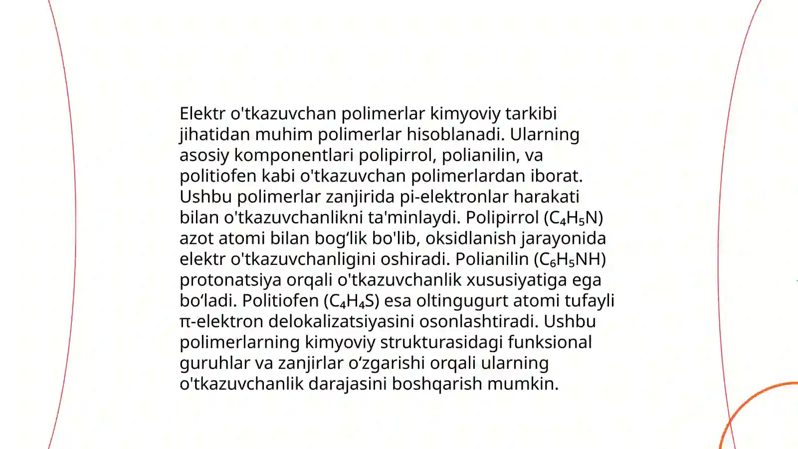 Polimerlarning elektr oʻtkazuvchanligi 4