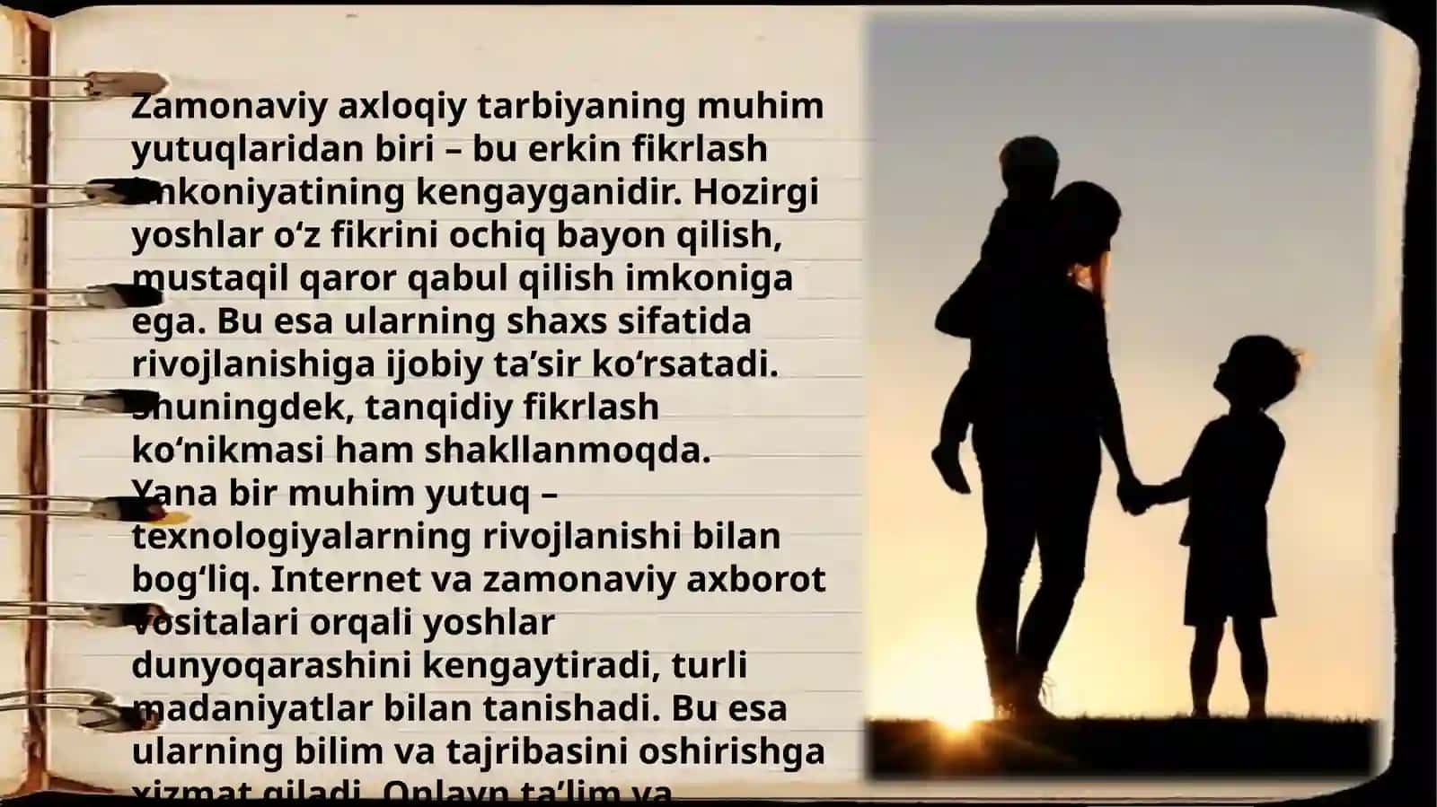 Zamonaviyaxloqiytarbiyaningyutuqlarivakamchiliklari 4
