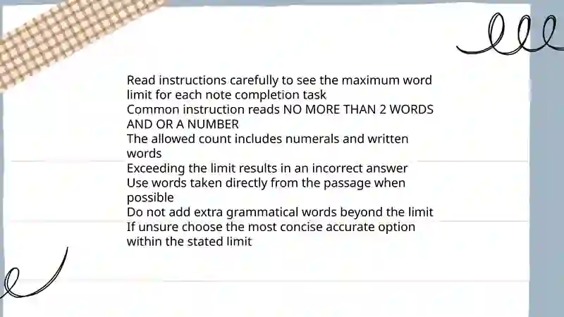 Types of note completion questions in IELTS Reading 4