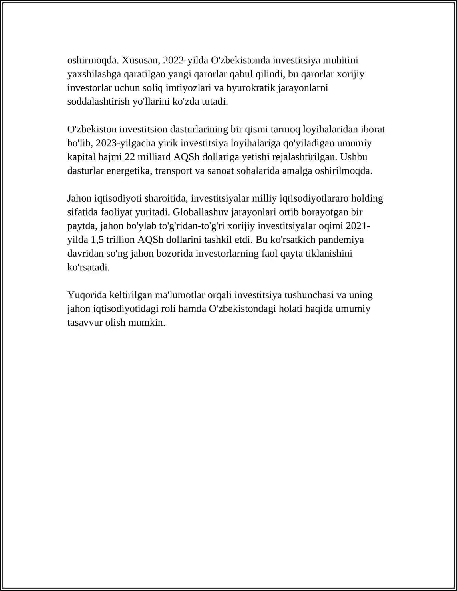 INVESTITYISA VA UNING MOHIYATI 4
