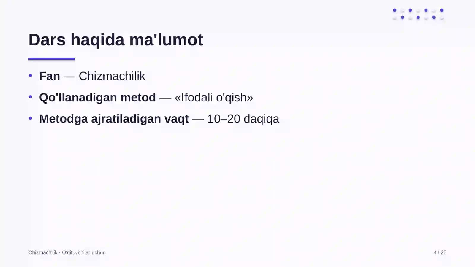 chizmachilik darslarida ifodali o'qish metodidan foydalanish 5740 4