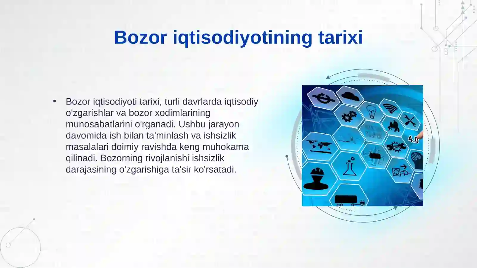 Bozor iqtisodiyotining davriy rivojlanishi. Ishsizlik 4