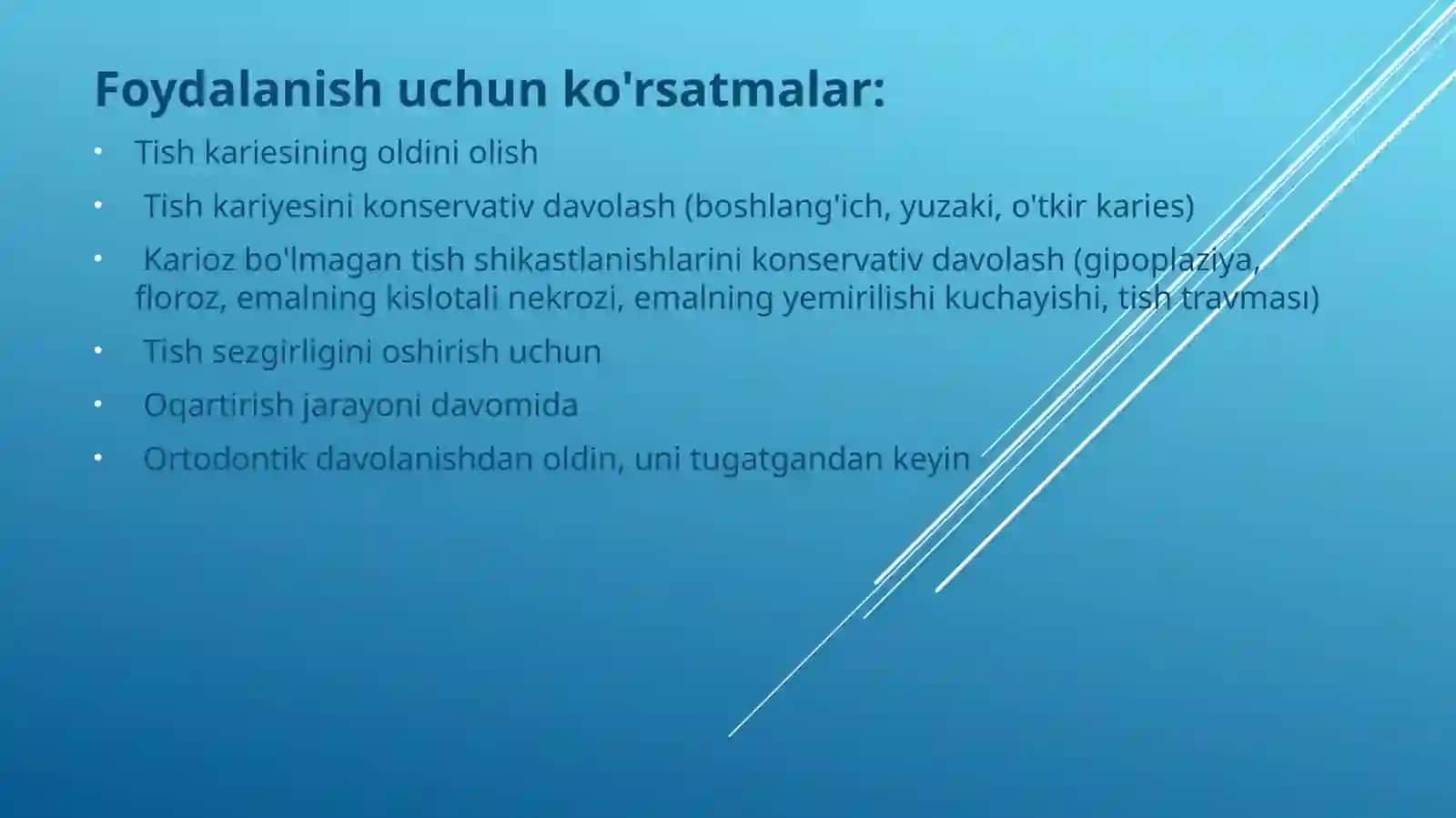 Nokaries kasalliklarni zamonaviy davolash usullari 4