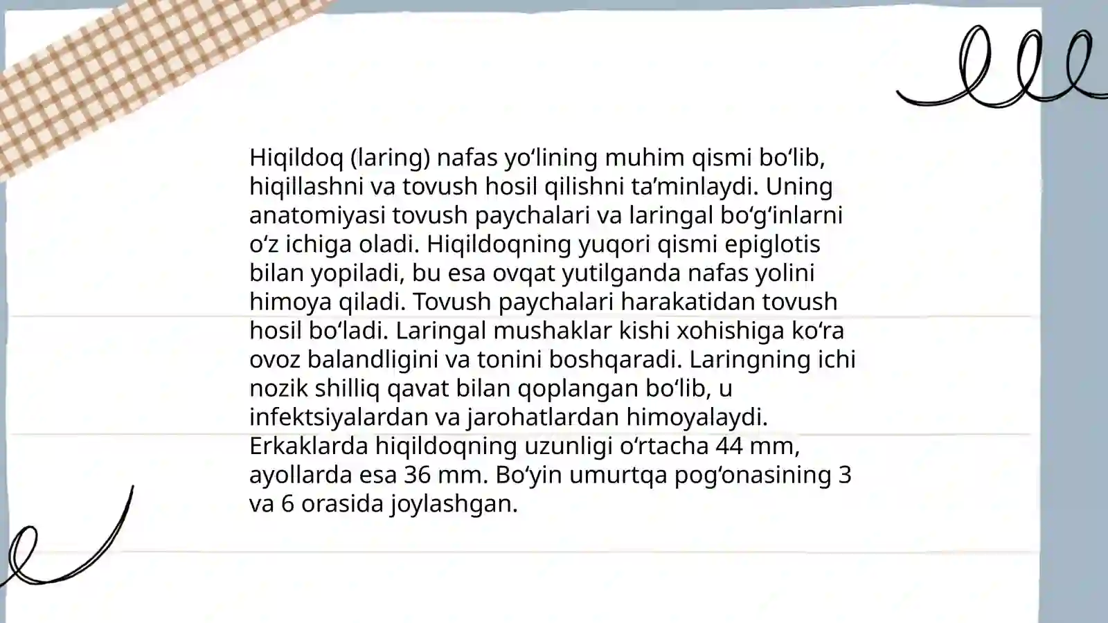 Halqumning, hiqildoq klinik anatomiyasi 4