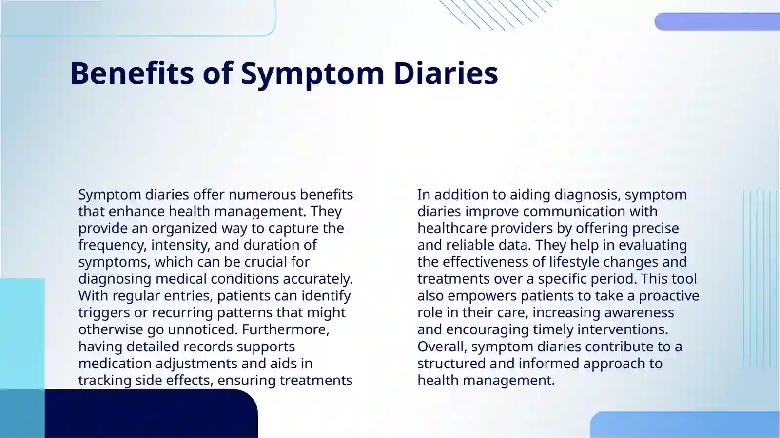 CREATE A SYMPTOM DIARY IN ENGLISH 4