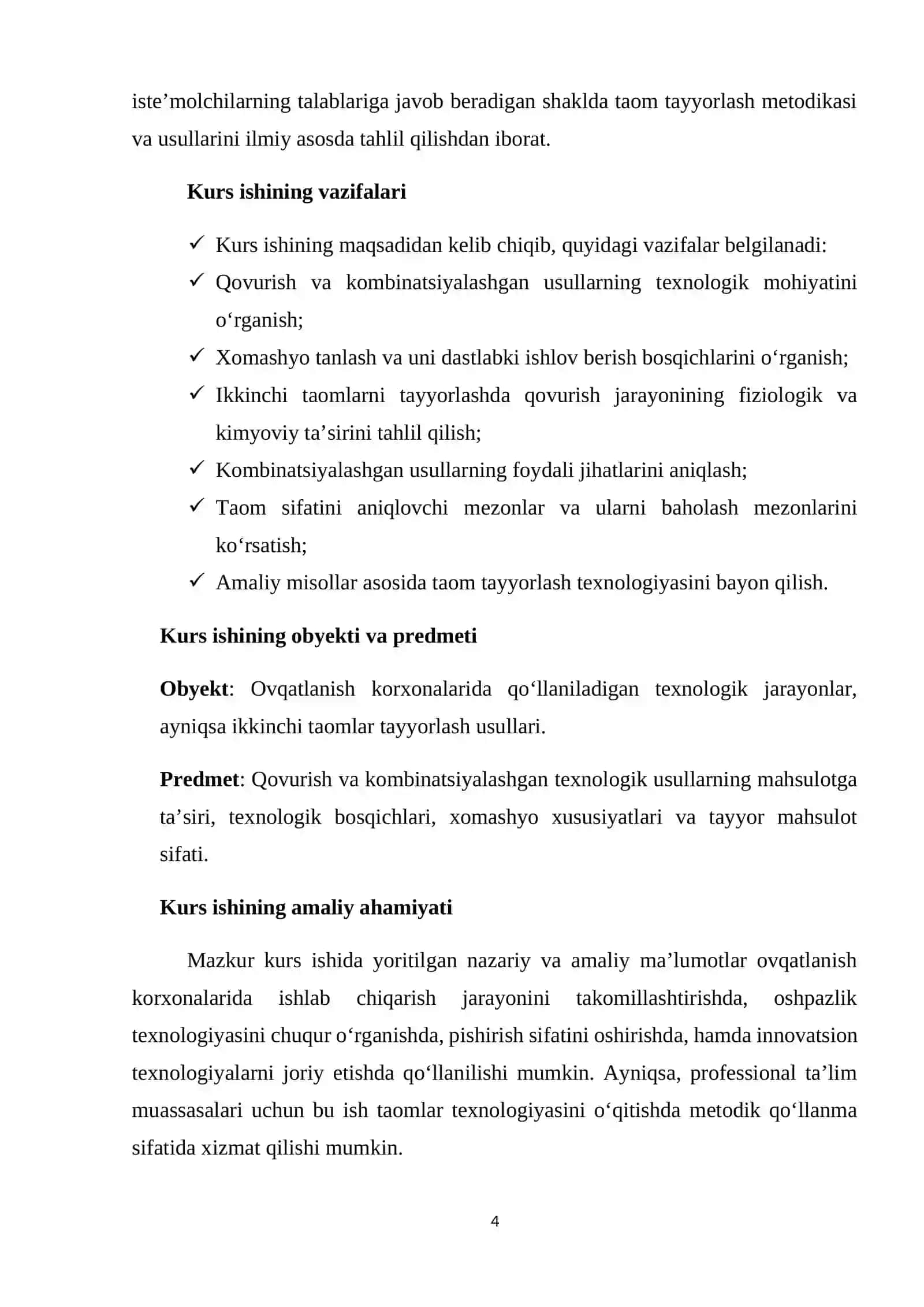 Ovqatlanish korxonalarida xomashiyo va maxsulotlarga qovurish va kambinatsyalashgan usul orqali tayorlanadigan ikkinchi taomlar texnalogiyasi 4