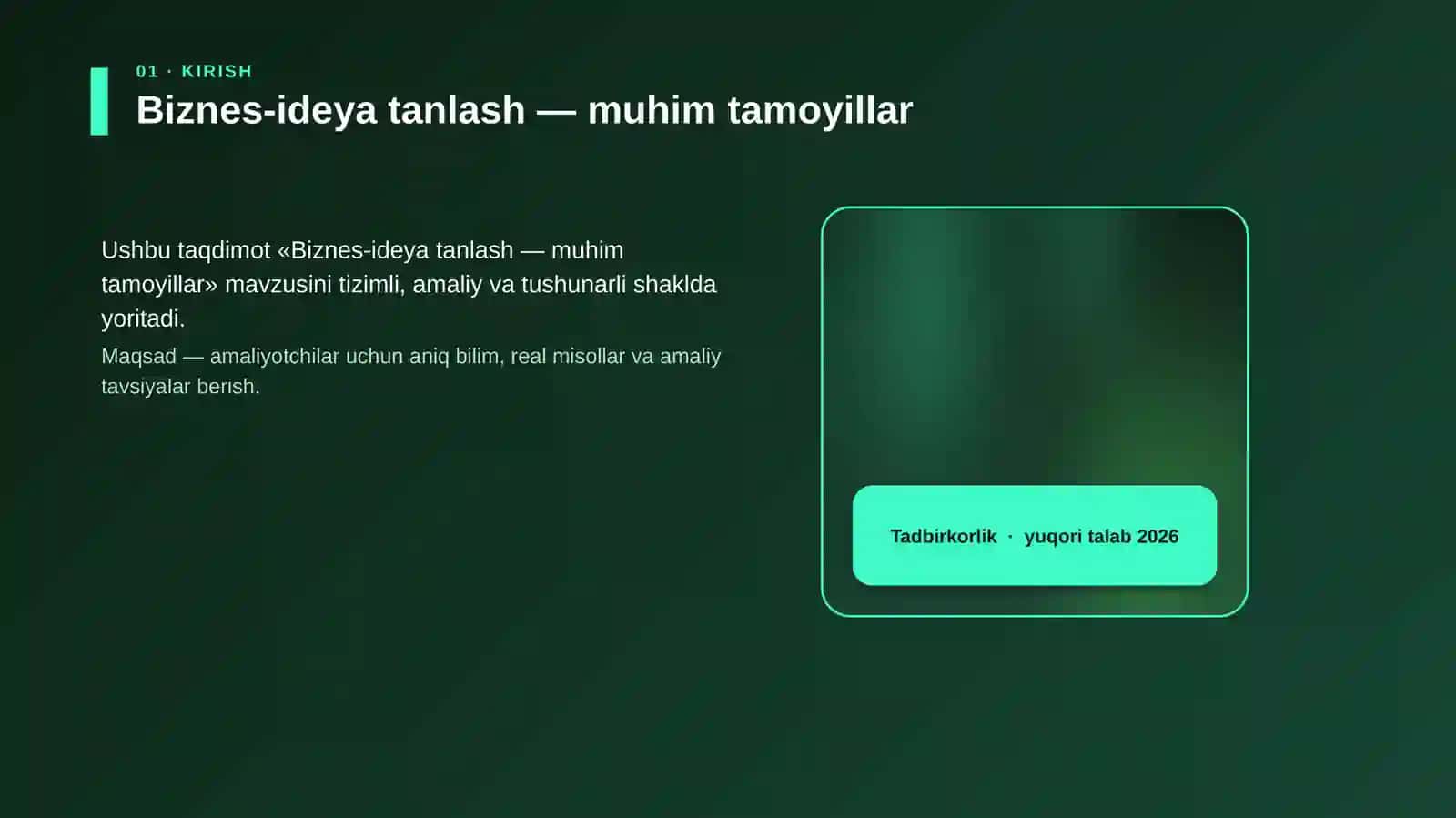 Biznes-ideya tanlash — muhim tamoyillar 4