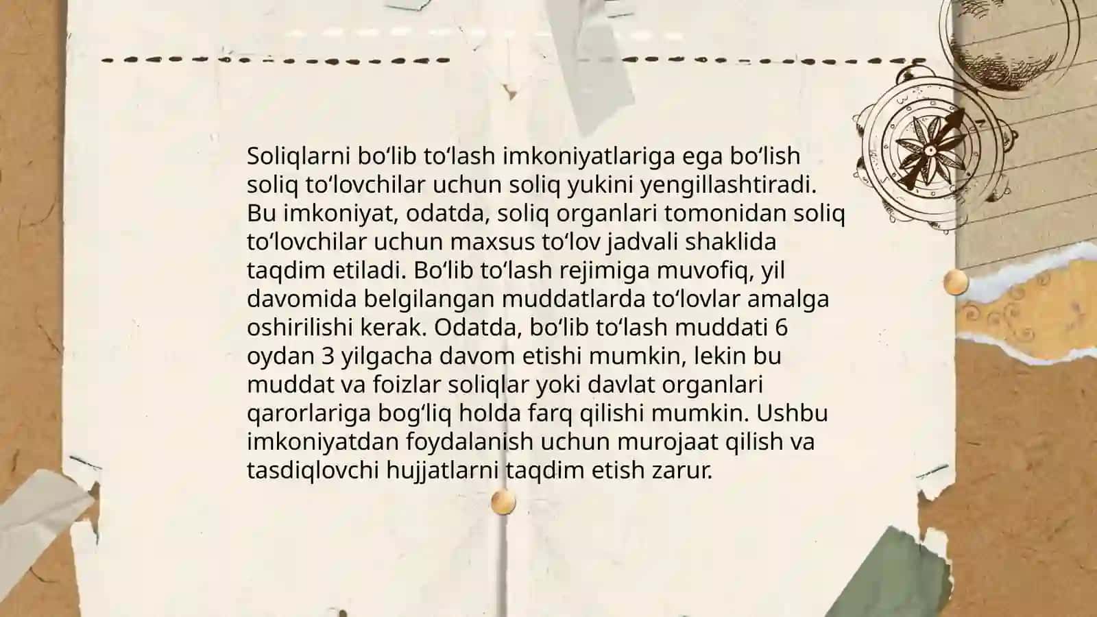 Soliqlarni toʻlash muddatlarini kechiktirish 4