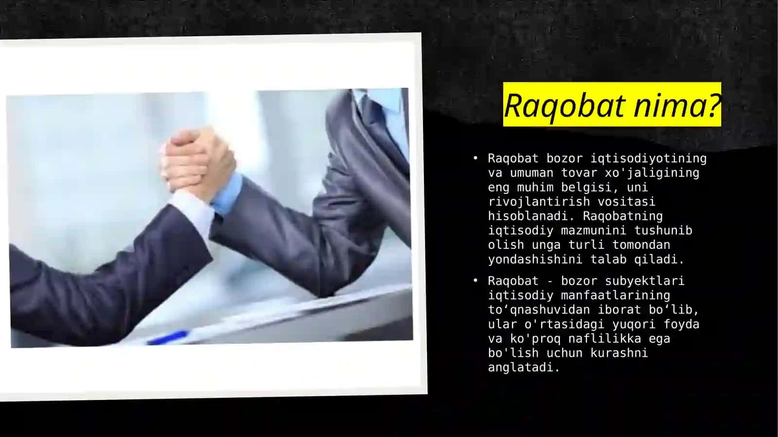 Raqobat va uning iqtisodiyotdagi samaradorlik katta'siri 4
