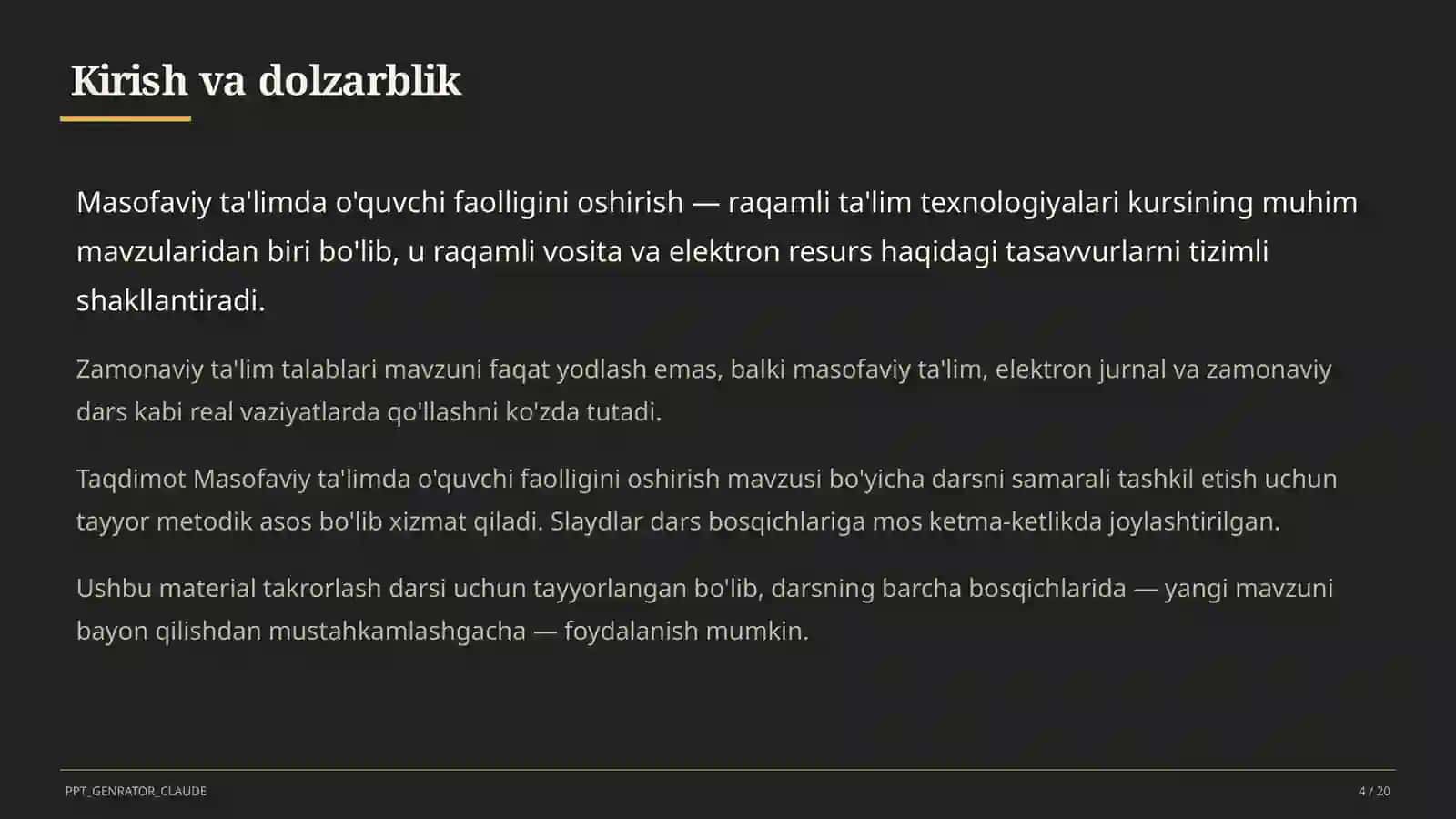 Masofaviy ta'limda o'quvchi faolligini oshirish 4