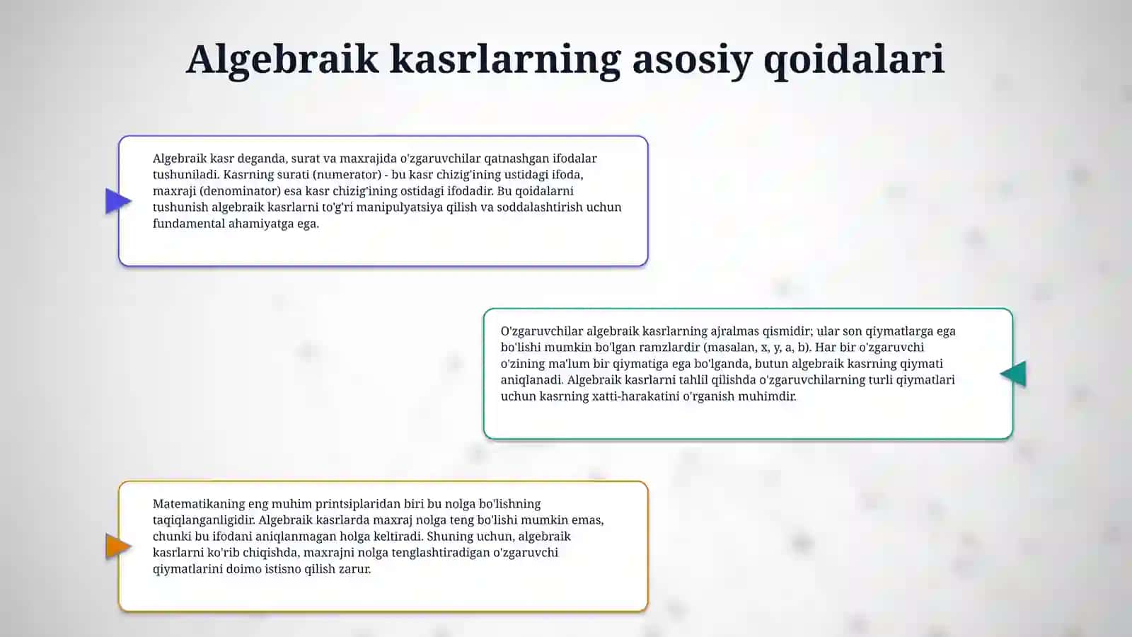 Algebraic kasrlar 4