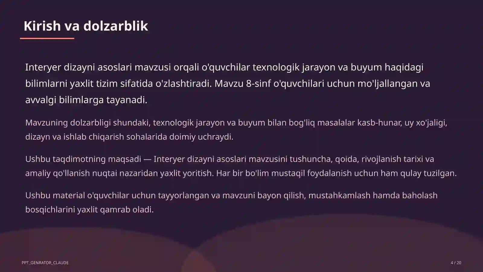 Interyer dizayni asoslari (8-sinf) 2