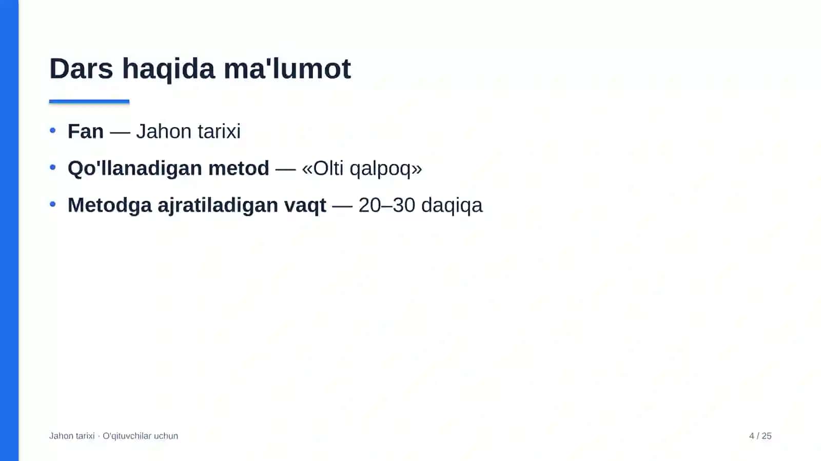 jahon tarixi darslarida olti qalpoq metodidan foydalanish 8504 4