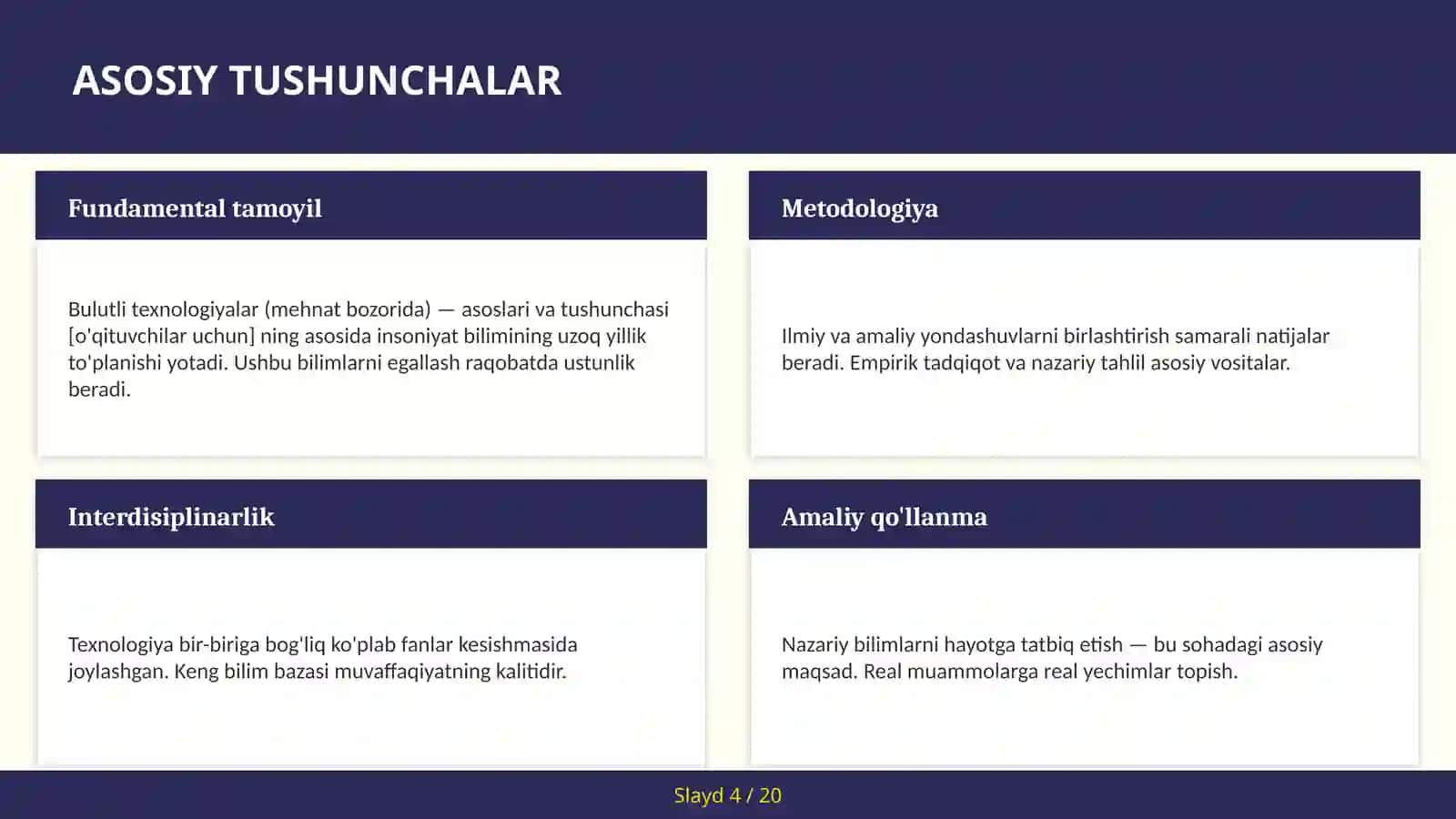 Bulutli texnologiyalar (mehnat bozorida) — asoslari va tushunchasi [o'qituvchilar uchun] 4