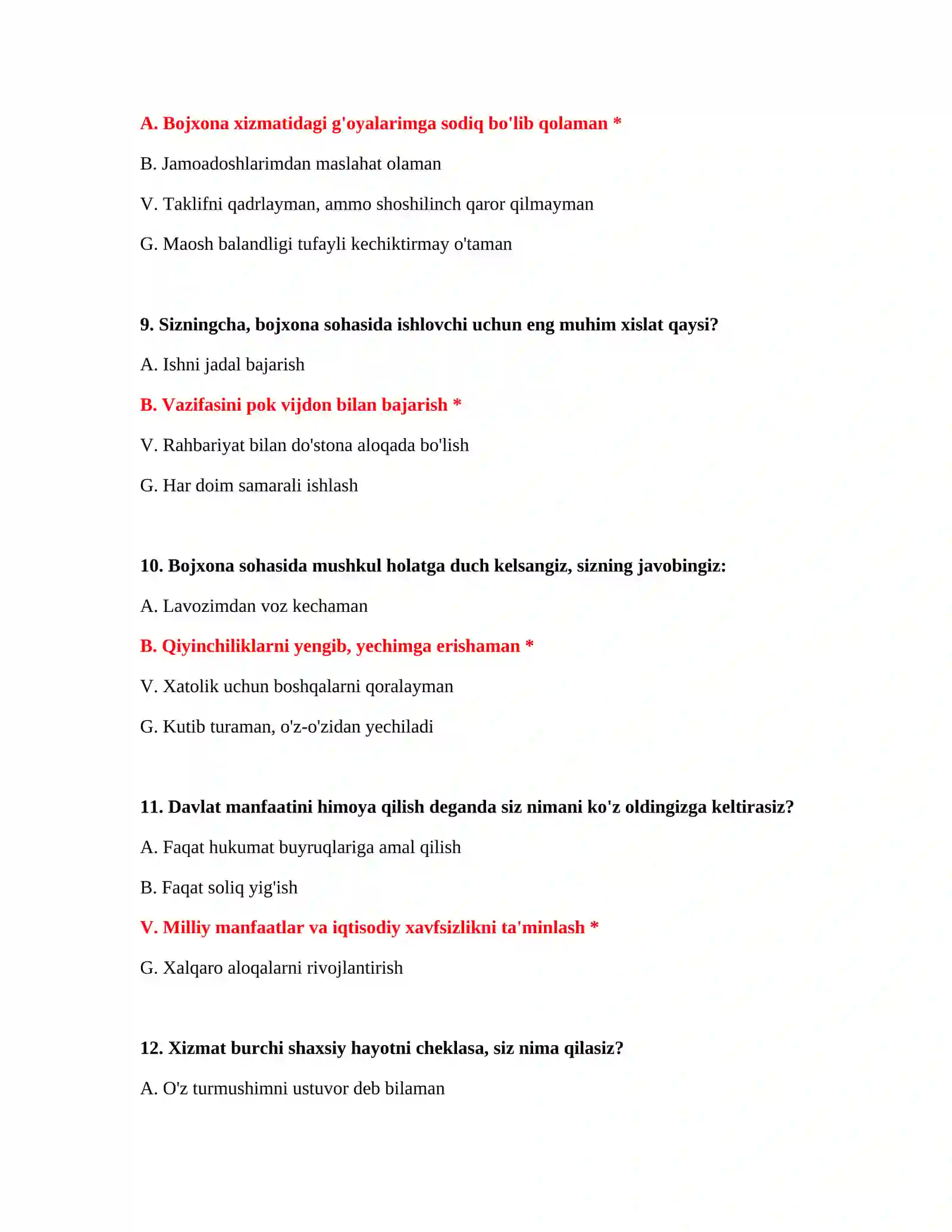 Bojxona psixologik testlari 4