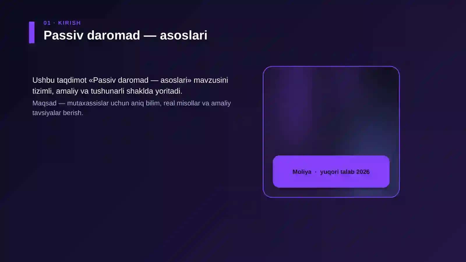 Passiv daromad — asoslari 4