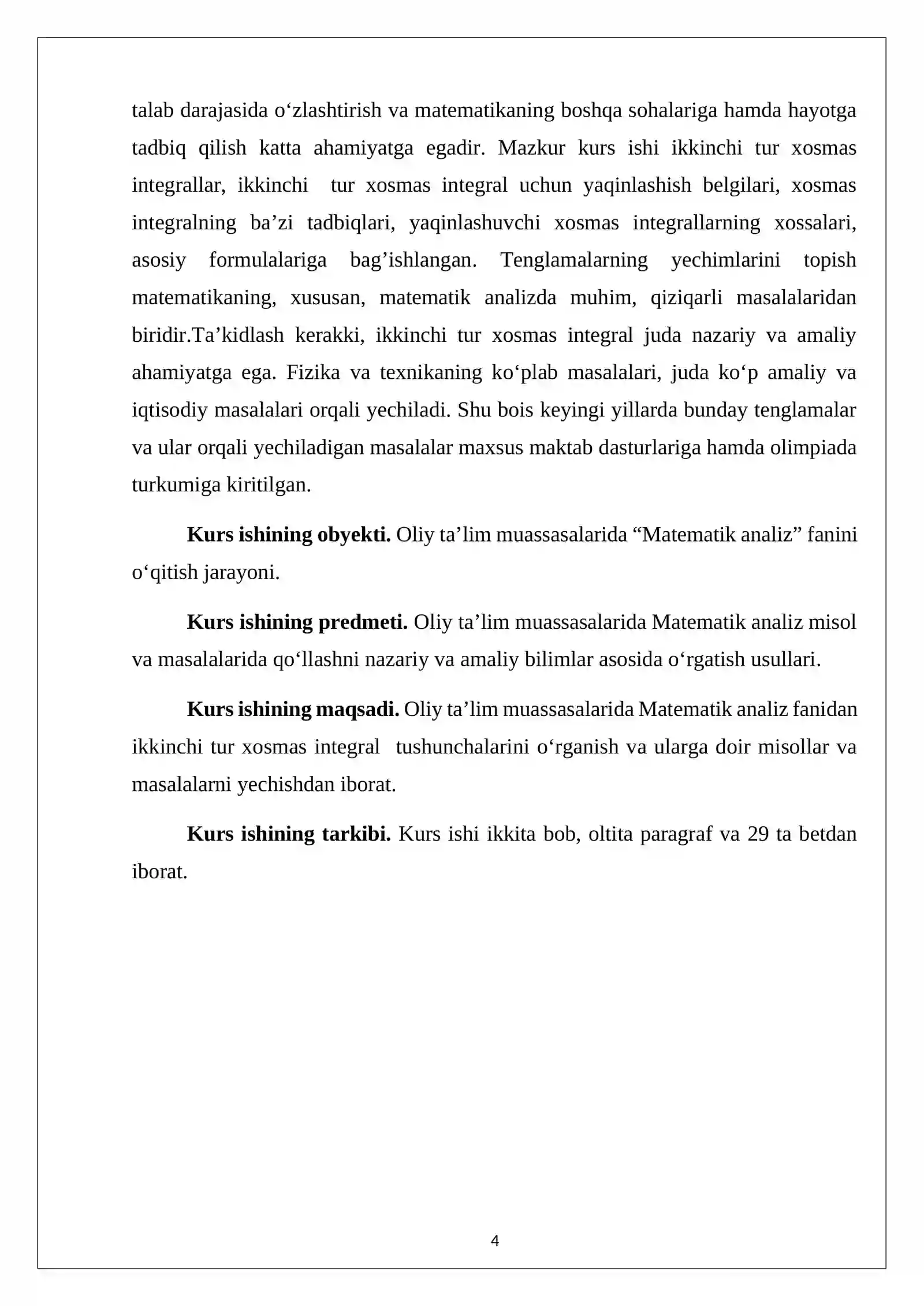 Ikkinchi tur xosmas integrallar 4
