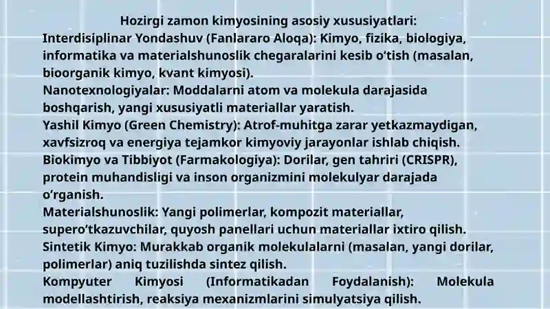 Kimyoning hozirgi zamon davri.Kvany kimyosi 4