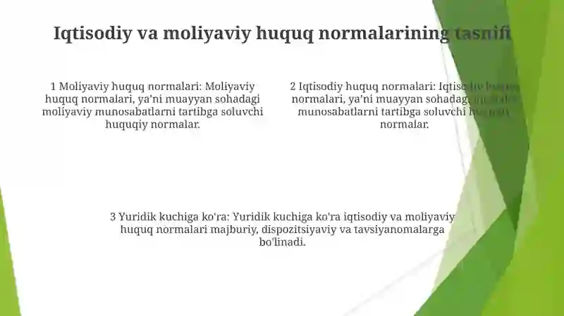 Iqtisodiy Va Moliyaviy Huquq Normalari Tushunchasi, Tasnifi 4
