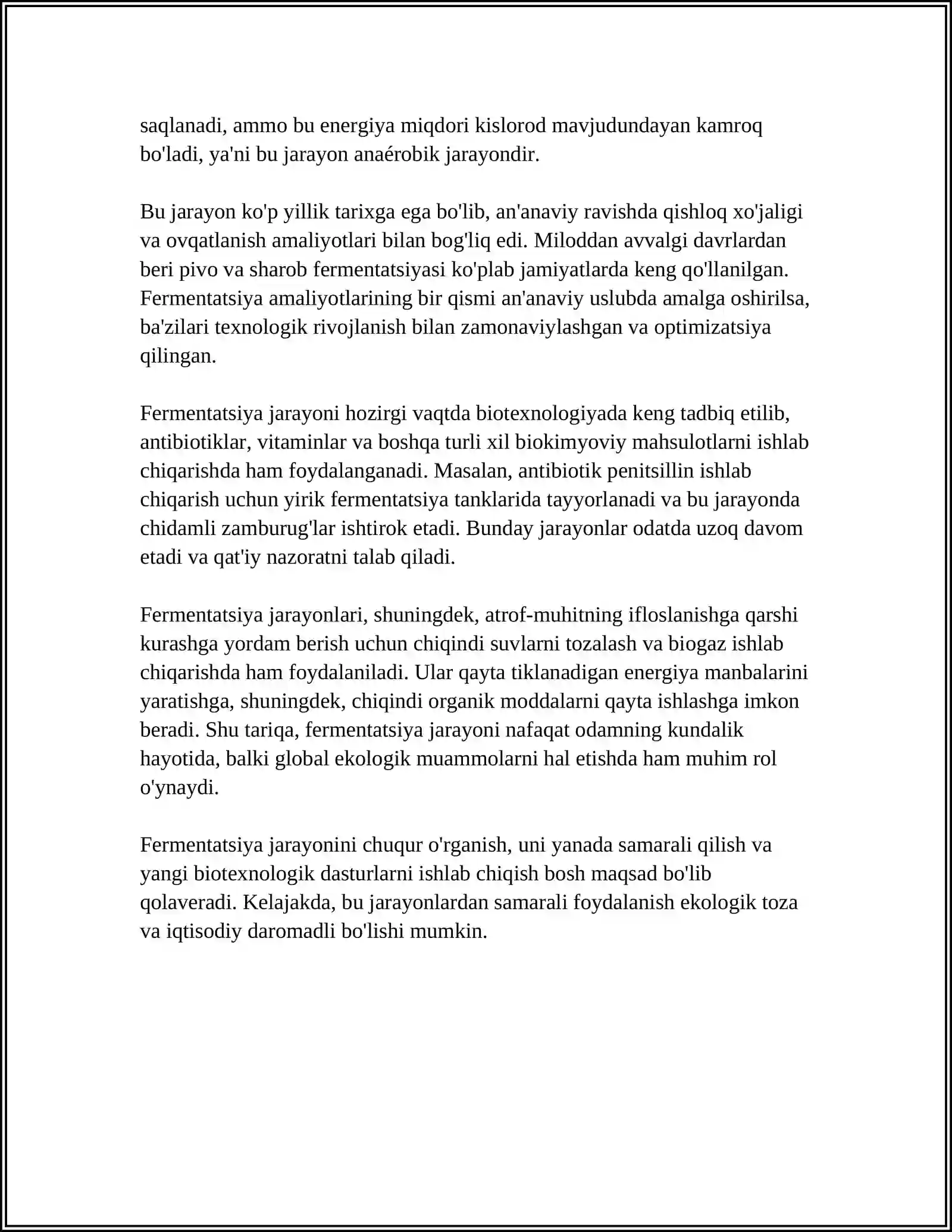 IMMOBILLANGAN FERMENTLAR ISHTIROKIDA BIOYOQILG’I OLISH 4
