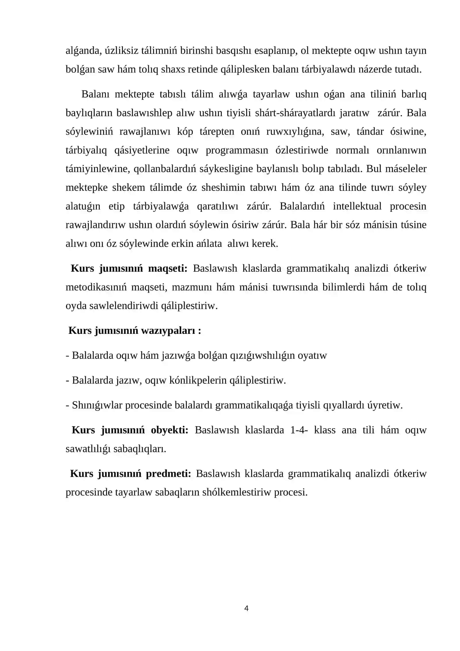 Baslawısh klaslarda grammatikalıq analiz ótkiziw metodikasi 4