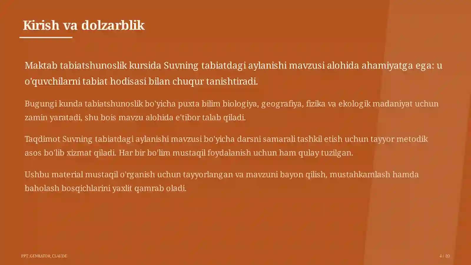Suvning tabiatdagi aylanishi (2-sinf) 2