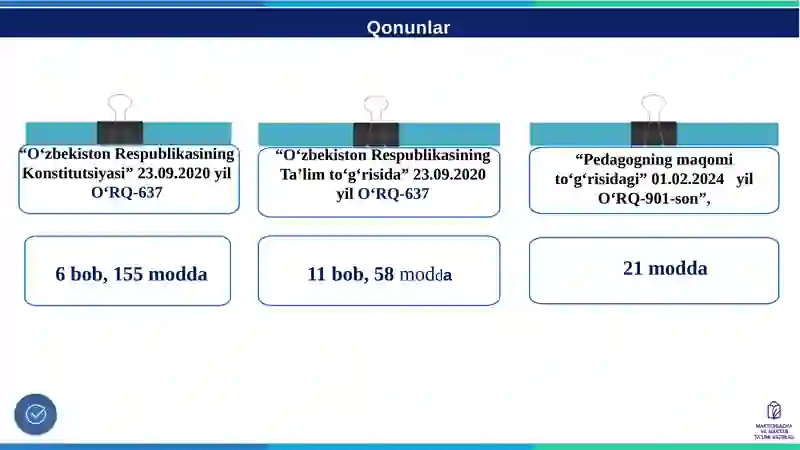 Ta’lim muassasasi boshqaruvning normativ-huquqiy asoslari 4