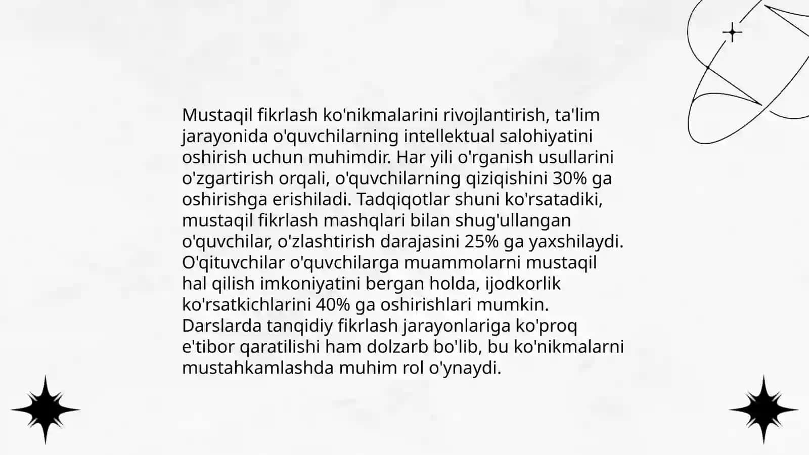 O'quvchilarda mustaqillikni shakllantirish tarbiya jarayoni samaradorligi omili sifatida 4