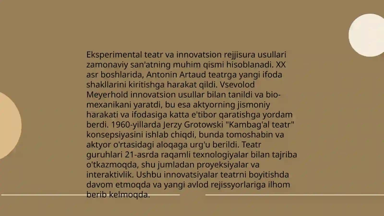 Tomosha sanʼati va anʼanaviy teatr rejjisurasi 4